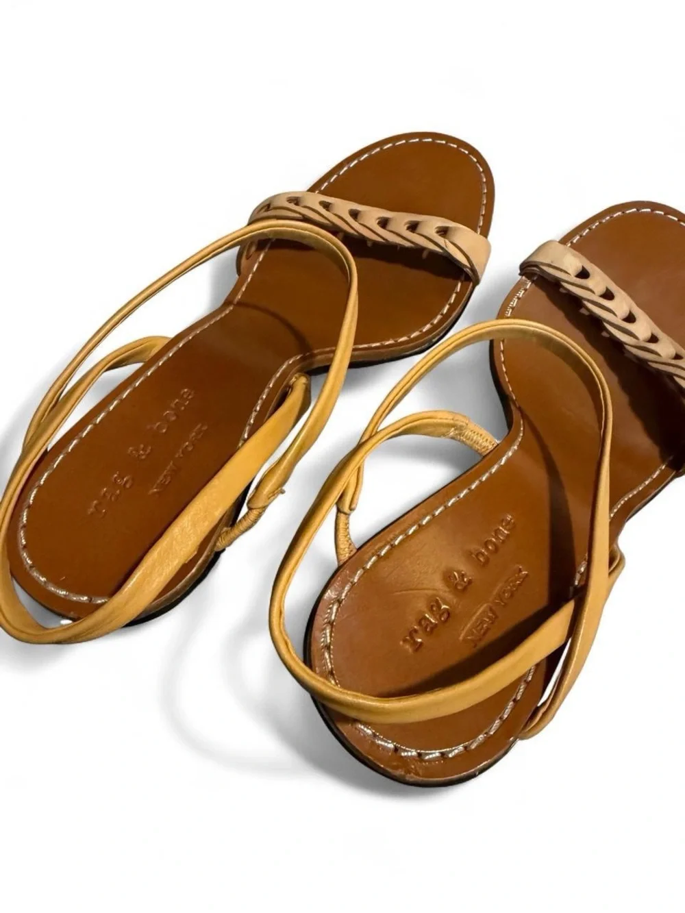 rag & bone Mustard Yellow Strappy Mid-Heel Sandals